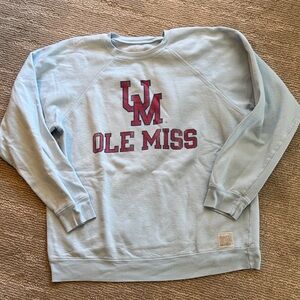 Ole Miss Retro Light Blue Sweatshirt with Retro Patch